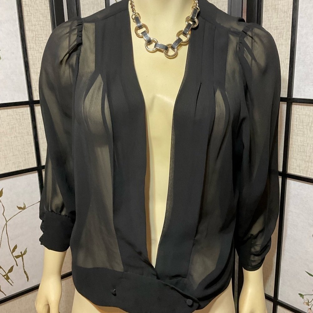 Fletcher Sheer Overblouse/Jacket 3/4 Sleeves Size L